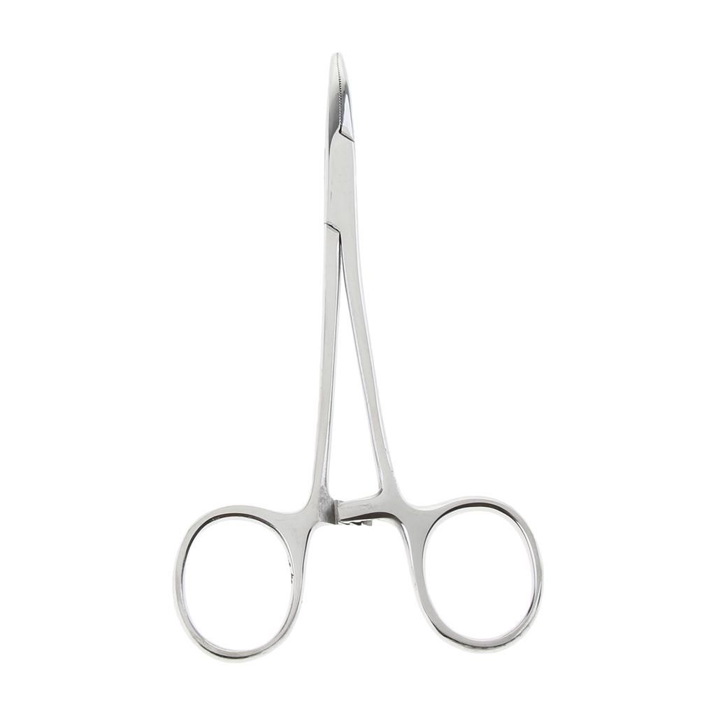 Stainless Steel Hemostat Straight /Curved Hair Clamp Pet Ear Clean -