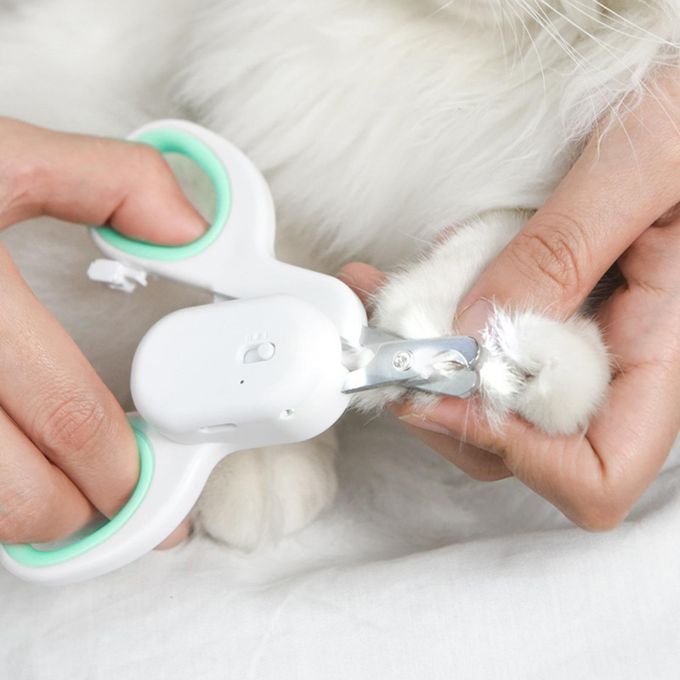 Pet Nail Clippers With LED Light Nail  Grooming Shears Green