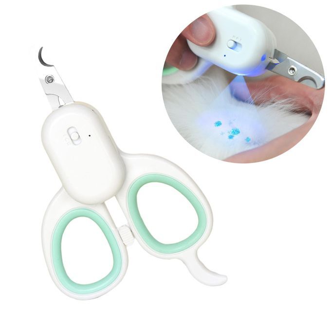 Pet Nail Clippers With LED Light Nail  Grooming Shears Green