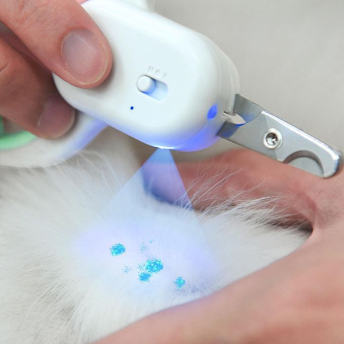 Pet Nail Clippers With LED Light Nail  Grooming Shears Green