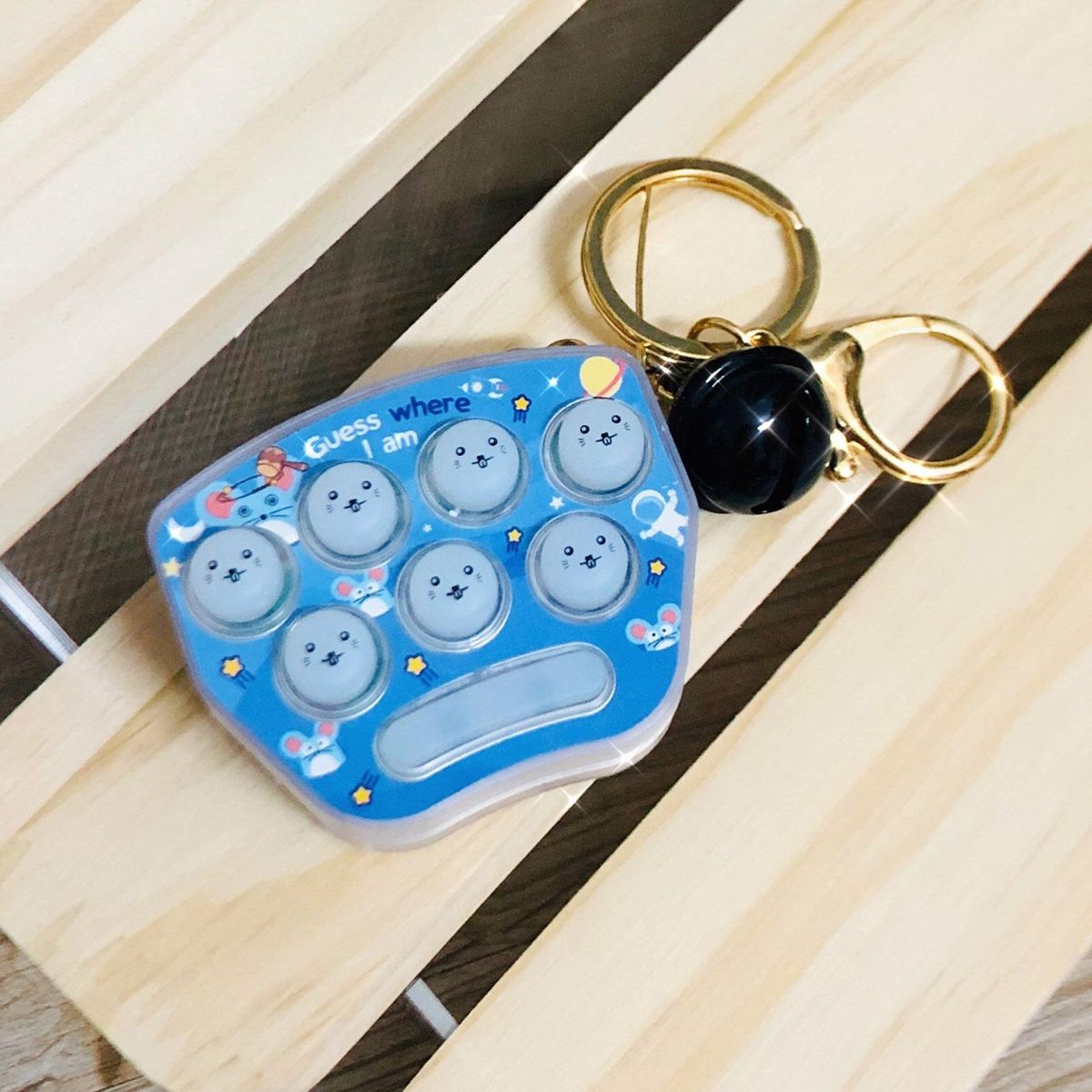 Game Machine Whack-a-mole Mini Portable Game Console Keychain White