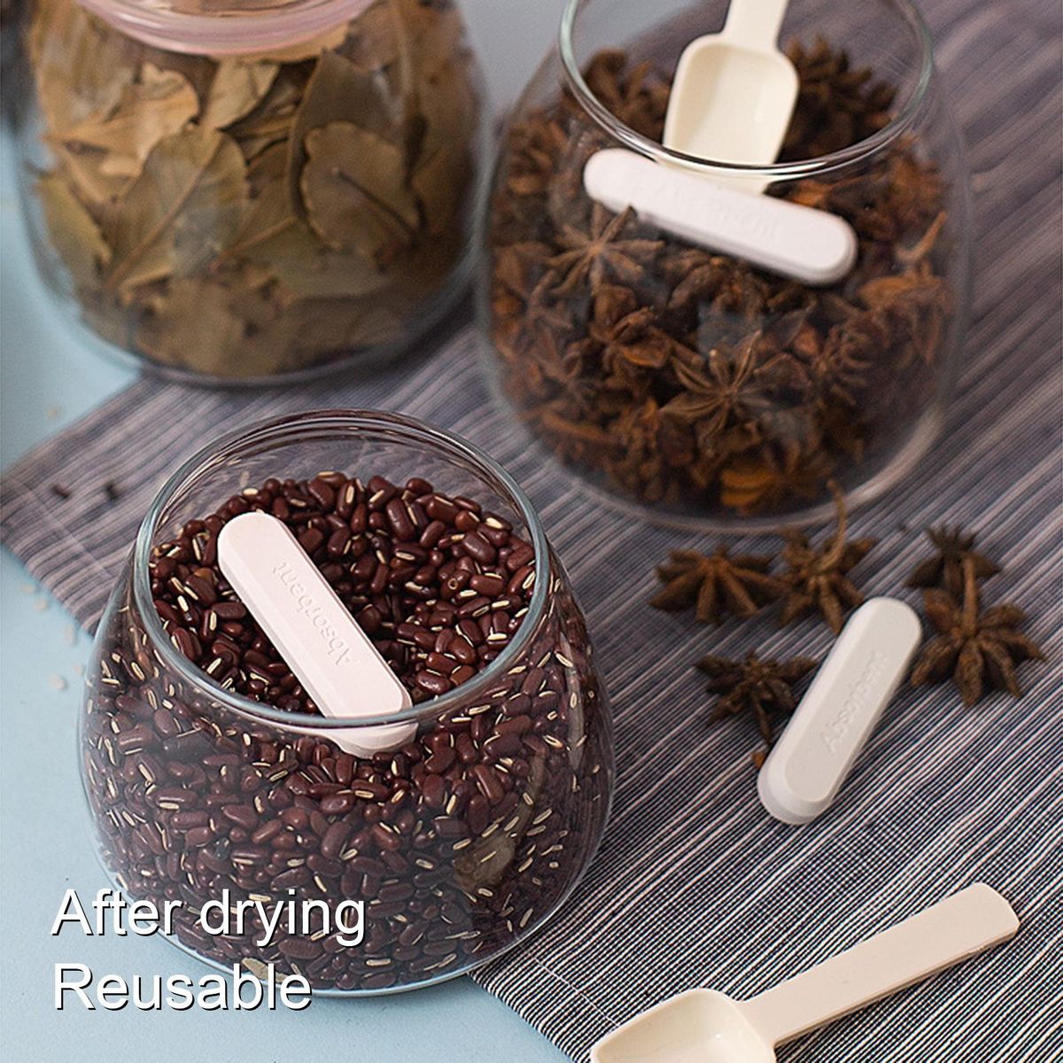 4Pcs Drying Stick Repeated Use Diatomaceous Earth Desiccant White