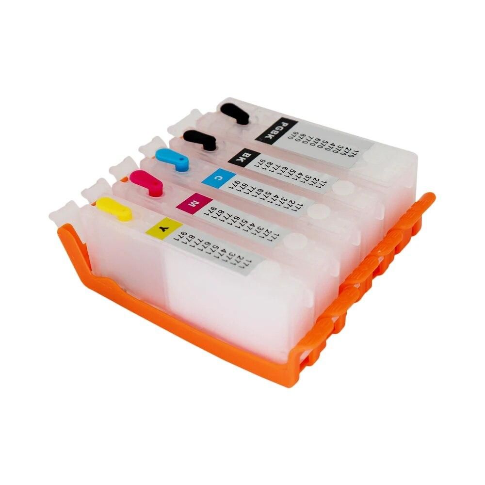 OYfame 5PCS 670 671 Cartridge PGI-670 Refillable ink cartridge ARC chip For canon PIXMA MG5760 MG6860 TS6060 TS5060 printer