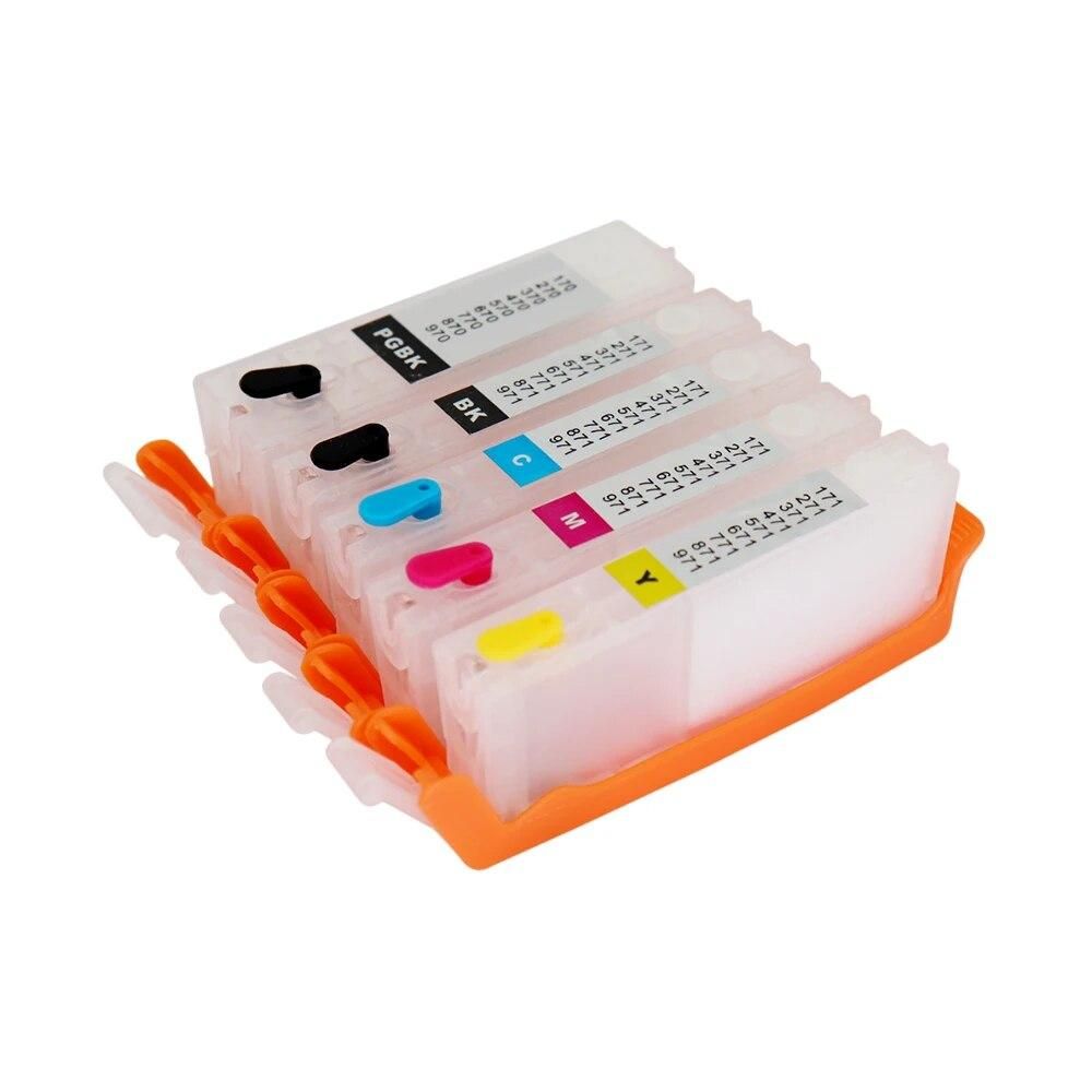 OYfame 5PCS 670 671 Cartridge PGI-670 Refillable ink cartridge ARC chip For canon PIXMA MG5760 MG6860 TS6060 TS5060 printer