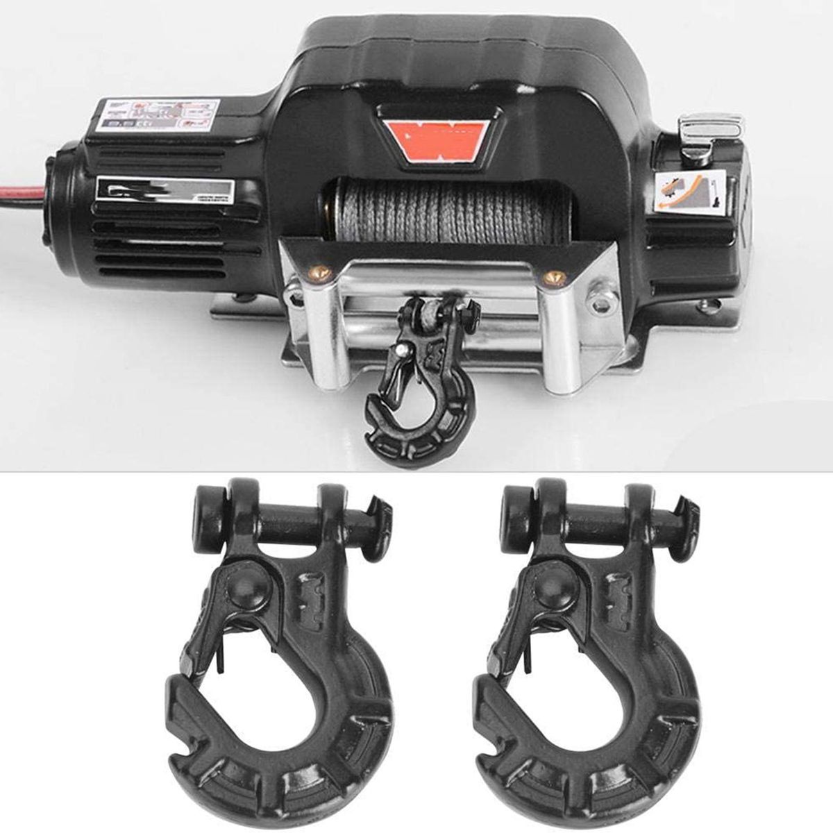 Remote Control Trailer Hook, 2PCS Durable Metal Winch Hook Trailer Hook Replacement for 1/10 TRAX4 Axial SCX10 90046 90047 RR10 Car Model Accessories