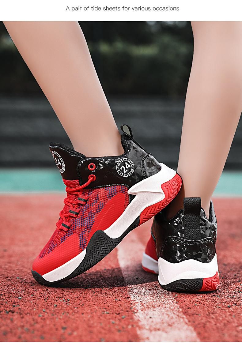 Boys Basketball Shoes Kids Running Basketball Shoes Red