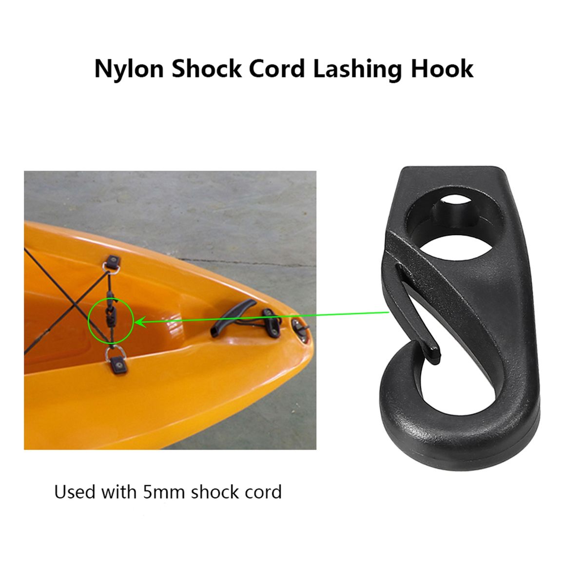 5Pcs Bungee Hook Fishing Canoe Plastic Snap Hook