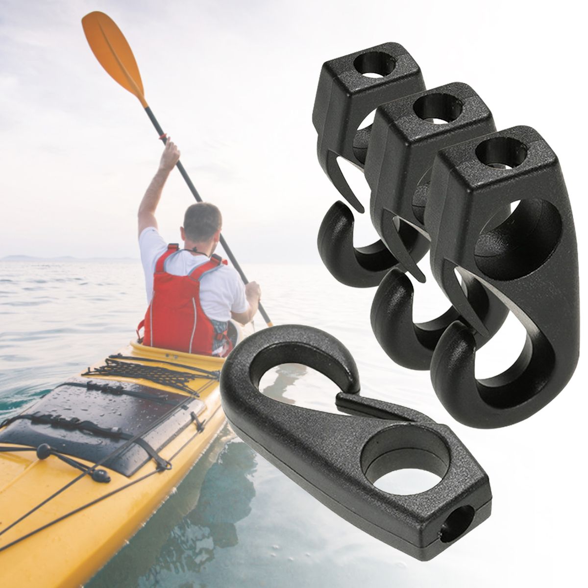 5Pcs Bungee Hook Fishing Canoe Plastic Snap Hook