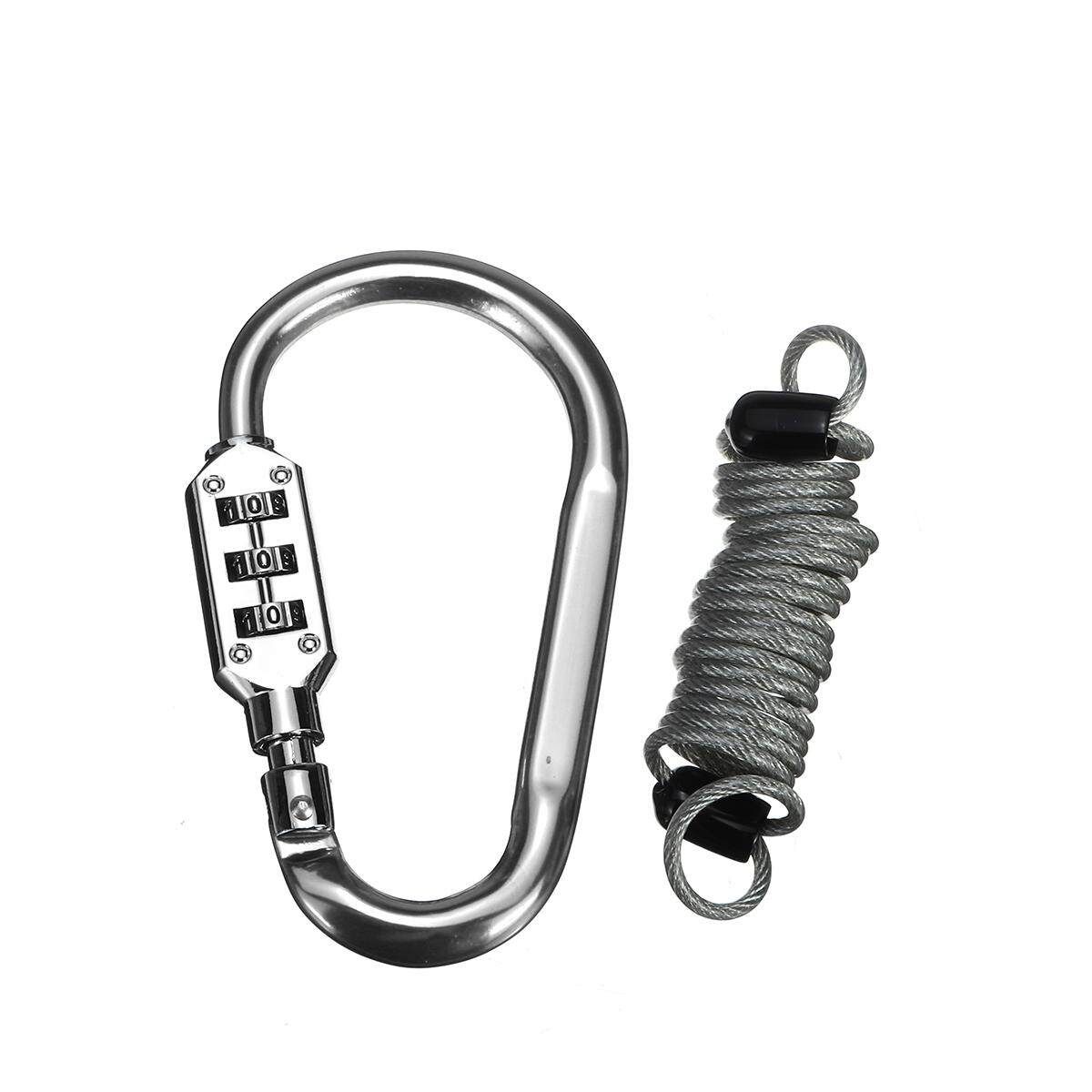 PEDALPRO 3 DIGIT COMBINATION BICYCLE/BIKE KARABINER/CARABINER SECURITY LOCK/COIL