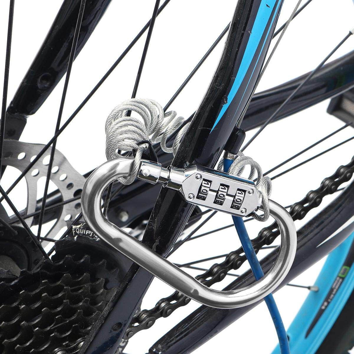PEDALPRO 3 DIGIT COMBINATION BICYCLE/BIKE KARABINER/CARABINER SECURITY LOCK/COIL