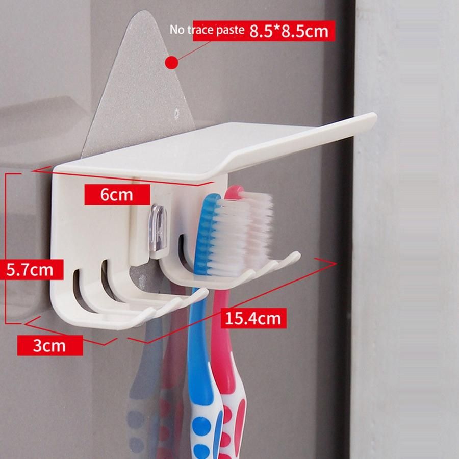 Toothbrush Holder Wall Mount Magic Sticker Bathroom Family Tooth Brush Set Wall Stand Toothpaste Placed Storage Holder Rack