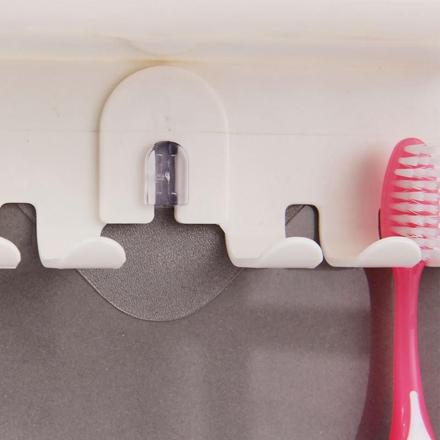 Toothbrush Holder Wall Mount Magic Sticker Bathroom Family Tooth Brush Set Wall Stand Toothpaste Placed Storage Holder Rack