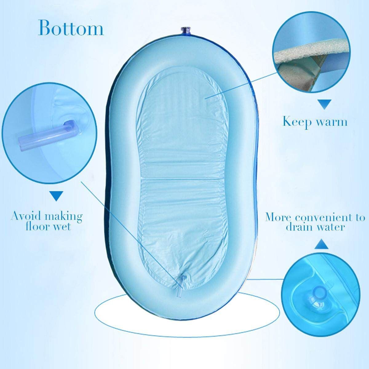 Blowup Adult Spa PVC Folding Portable Bathtub Warm Inflatable Bath Tub