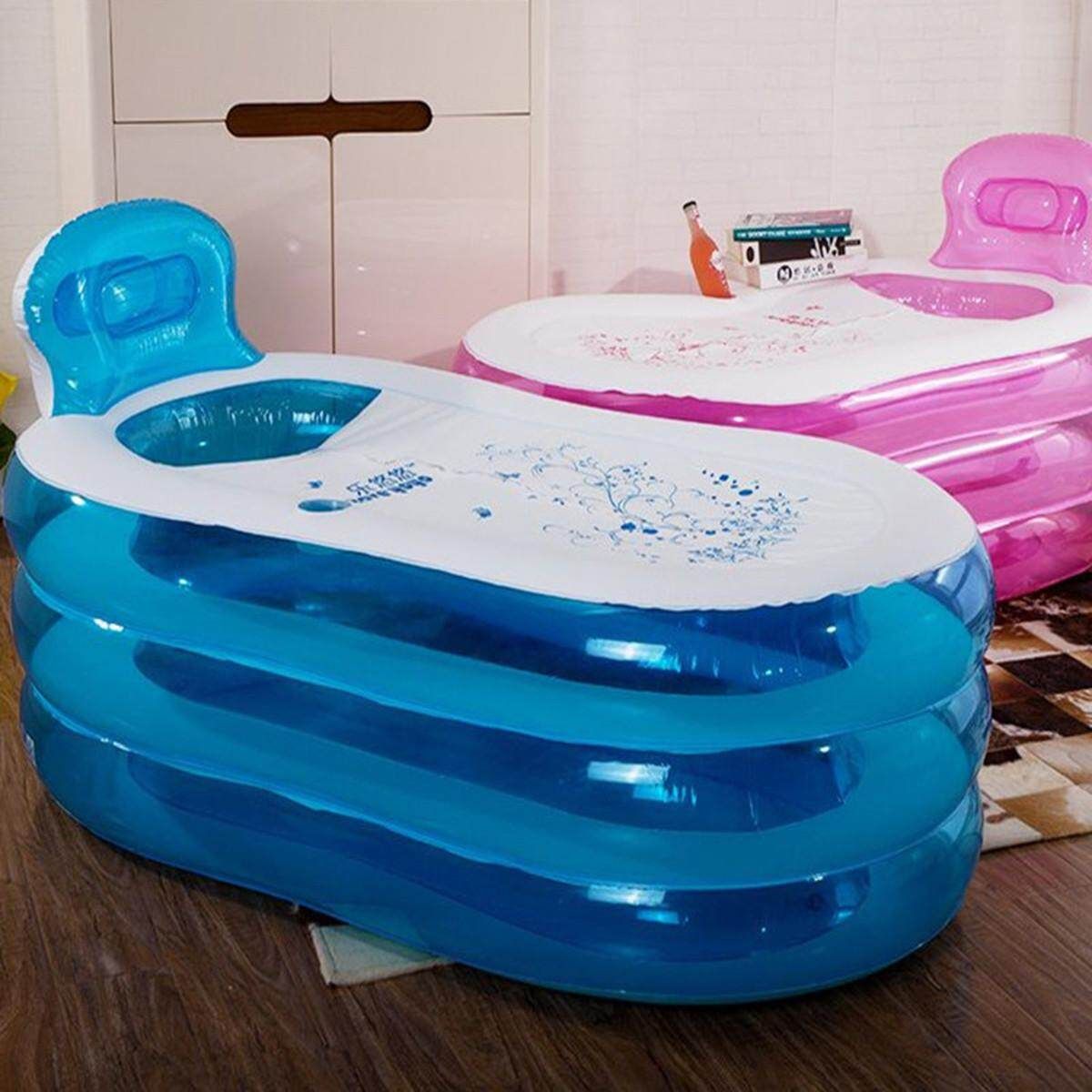 Blowup Adult Spa PVC Folding Portable Bathtub Warm Inflatable Bath Tub