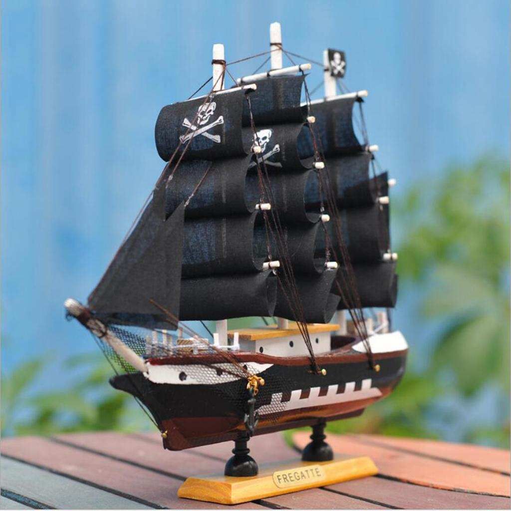Handcrafted Nautical Ship Model Pirate Boat DIY Wooden
