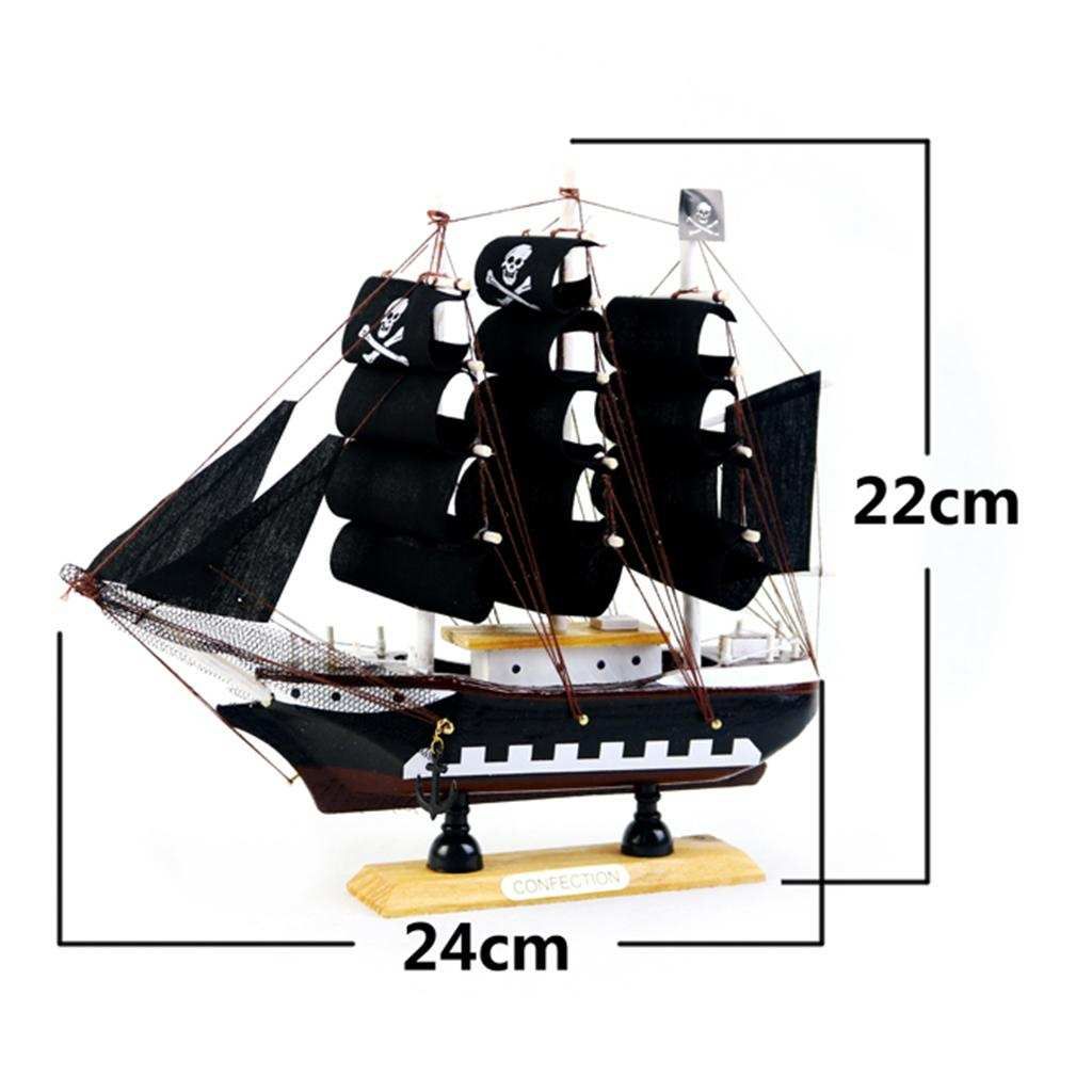Handcrafted Nautical Ship Model Pirate Boat DIY Wooden