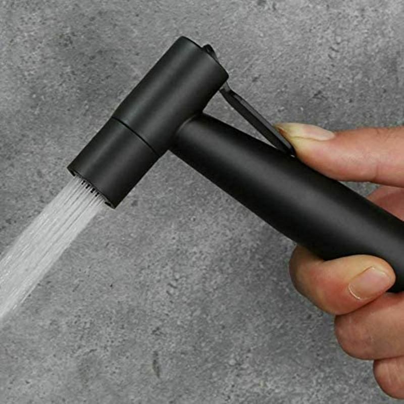 Black Handheld Toilet Sprayer Stainless Steel Bathroom