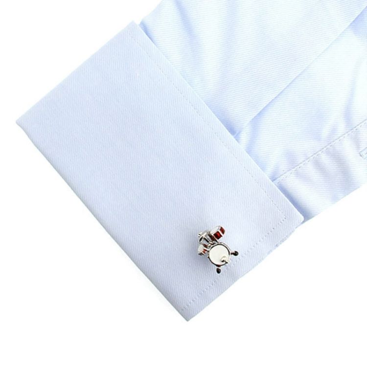 2 Pairs Men Instrument Cufflinks, Color: Black AWhite Violin