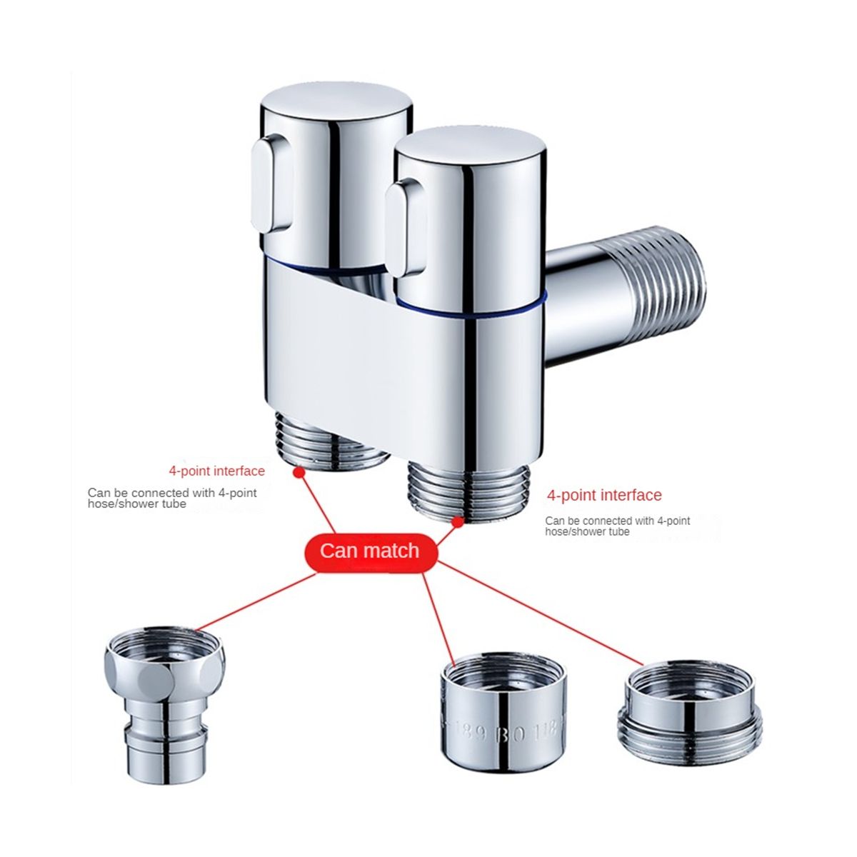 Mini Multi-Function Faucet Brass 1 Into 2 Out Dual Control