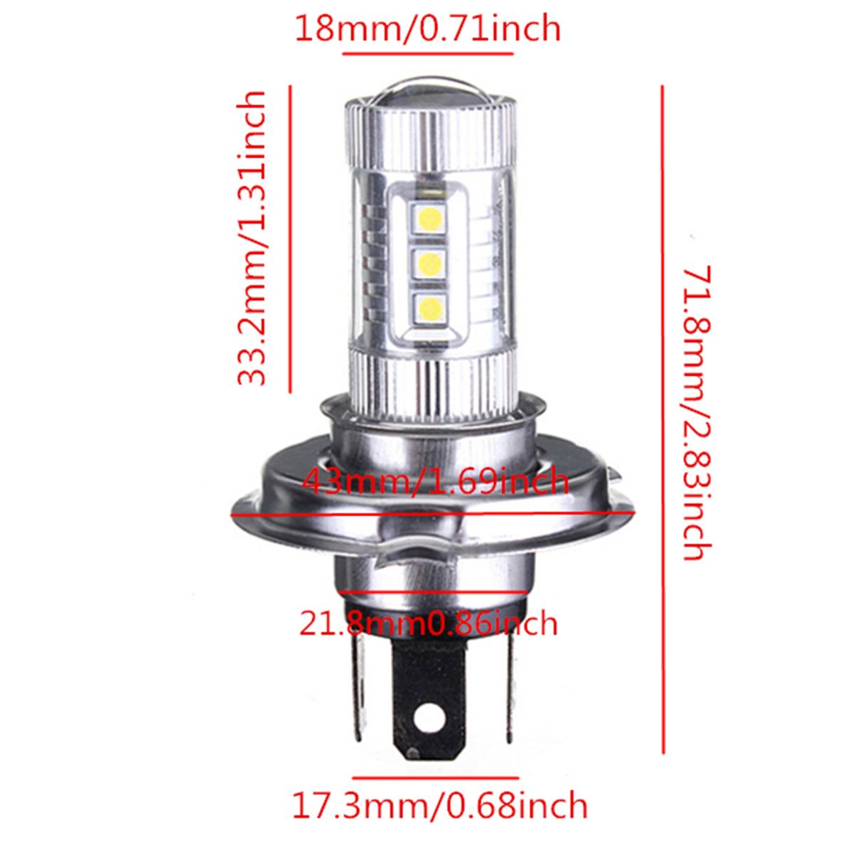 H4 9003 HB2 80W 8000LM 8000K Blue LED Headlight Bulbs Kit