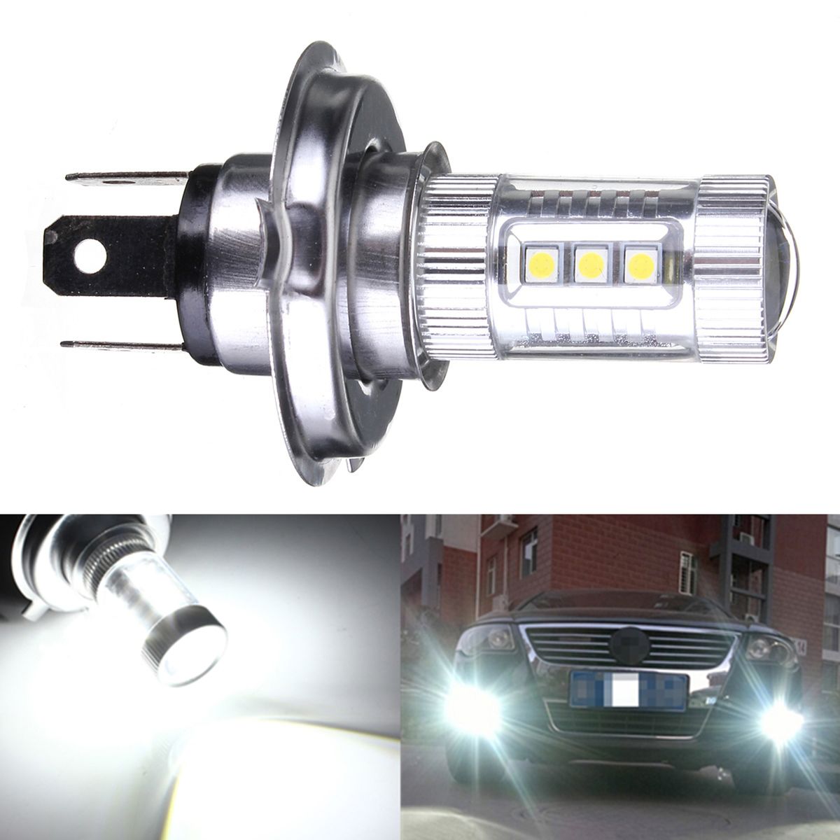 H4 9003 HB2 80W 8000LM 8000K Blue LED Headlight Bulbs Kit