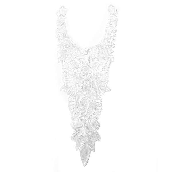 1pc Big Off White & Black Embroidery Dahlia Pinnata Cav. Lace Neckline Fabric DIY Collar Lace Fabrics For Sewing Supplies Crafts White