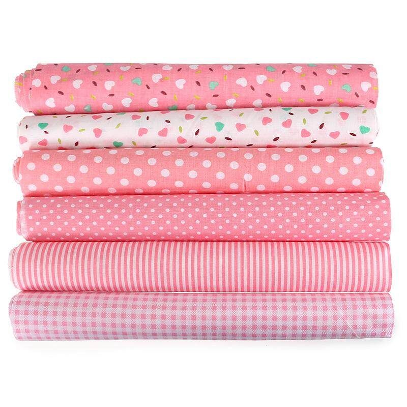 6 Pcs 50cm*50cm Pink 100% Cotton Fabric Quarter For Sewing DIY Quilting Patchwork Tissue Textile Tilda Doll Cloth