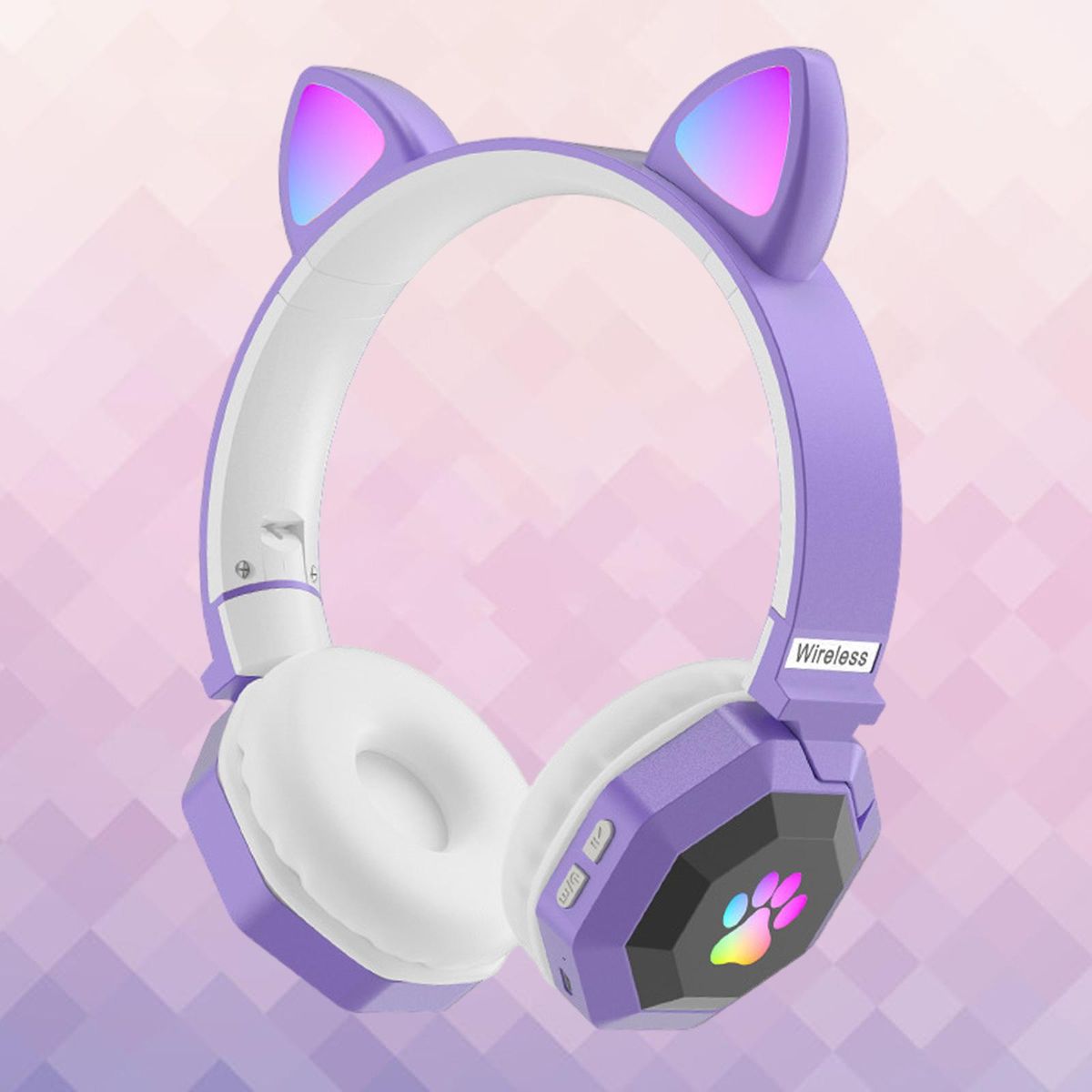 Over-ear Cat-ear Wireless Headphones Noise Canceling With