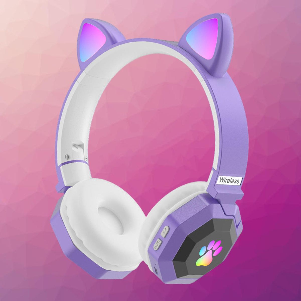 Over-ear Cat-ear Wireless Headphones Noise Canceling With