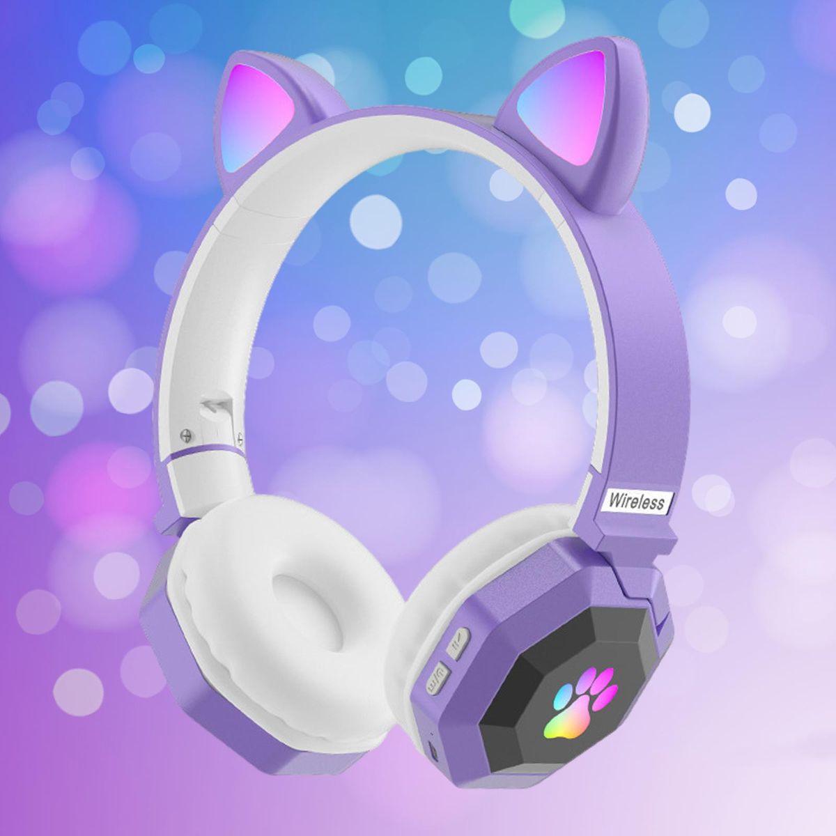 Over-ear Cat-ear Wireless Headphones Noise Canceling With