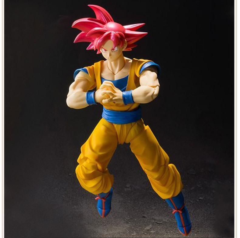 Anime Dragon Ball Red Hair Son Goku Action Figure Movable Joint PVC Super Saiyan Action Figurine Model Dolls Toy