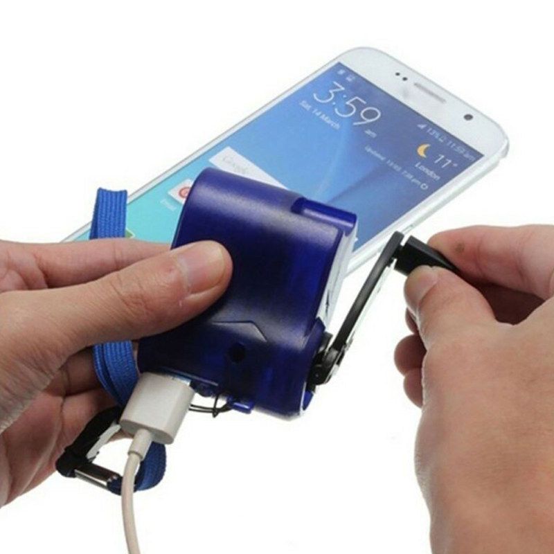 Outdoor Emergency Survival Gear Hand Crank Generator-Blue
