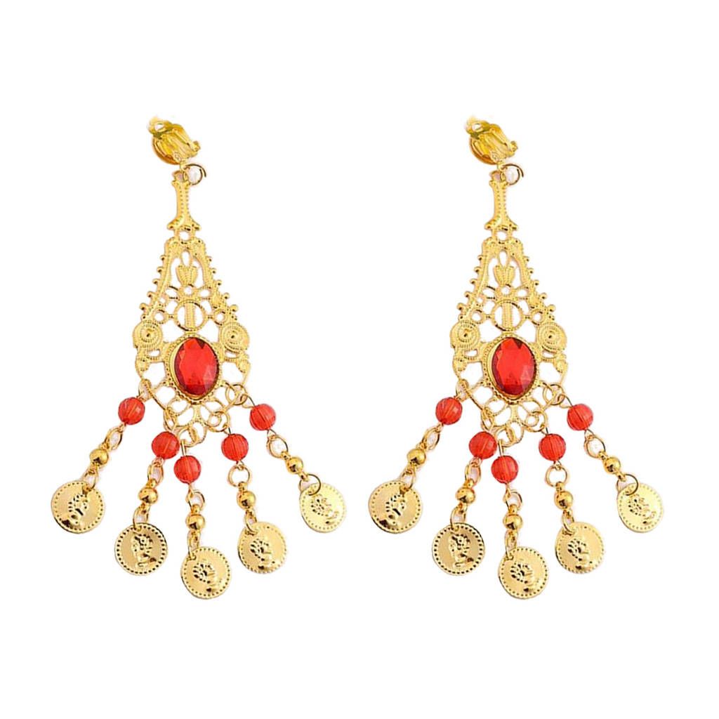 Indian Belly Dance Necklace Earrings Set For Bridal/Girl Costume