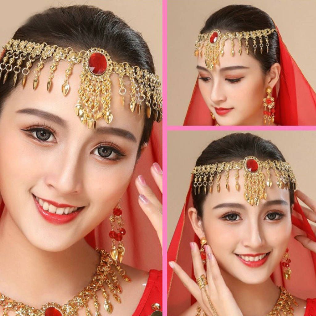 Indian Belly Dance Necklace Earrings Set For Bridal/Girl Costume