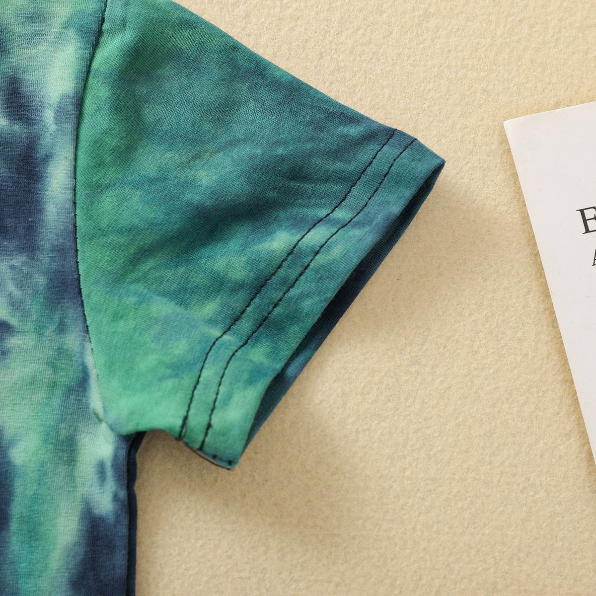 Baby Boy Outfit Short Sleeve O Neck T-shirt Shorts Tie-Green