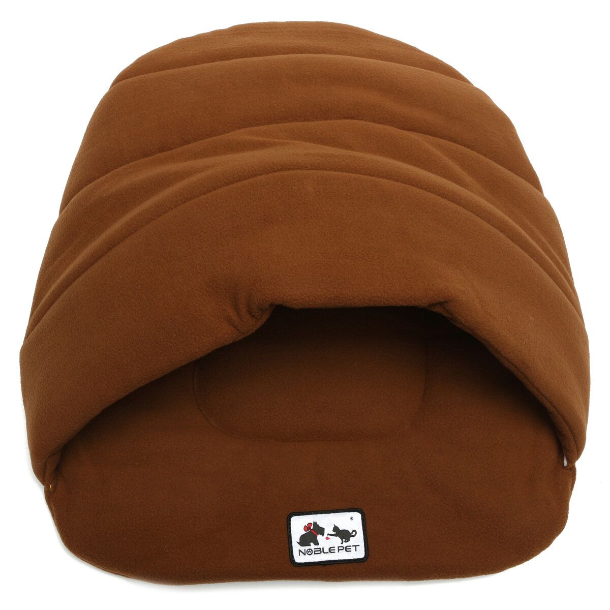 Pet Dog Cat Kitten Cave Crate Keep Warm Winter Bed House Sleeping Bag Plush Mat Brown Brown XS