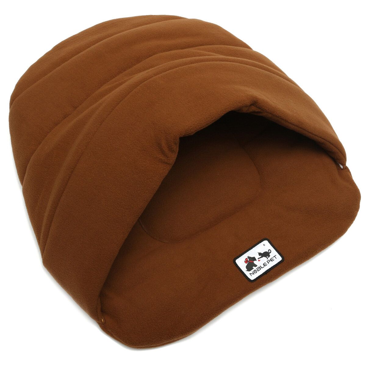 Pet Dog Cat Kitten Cave Crate Keep Warm Winter Bed House Sleeping Bag Plush Mat Brown Brown XS