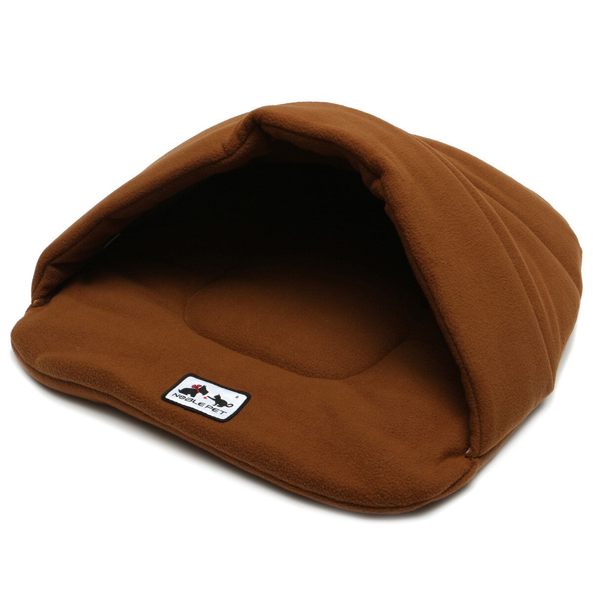 Pet Dog Cat Kitten Cave Crate Keep Warm Winter Bed House Sleeping Bag Plush Mat Brown Brown XS