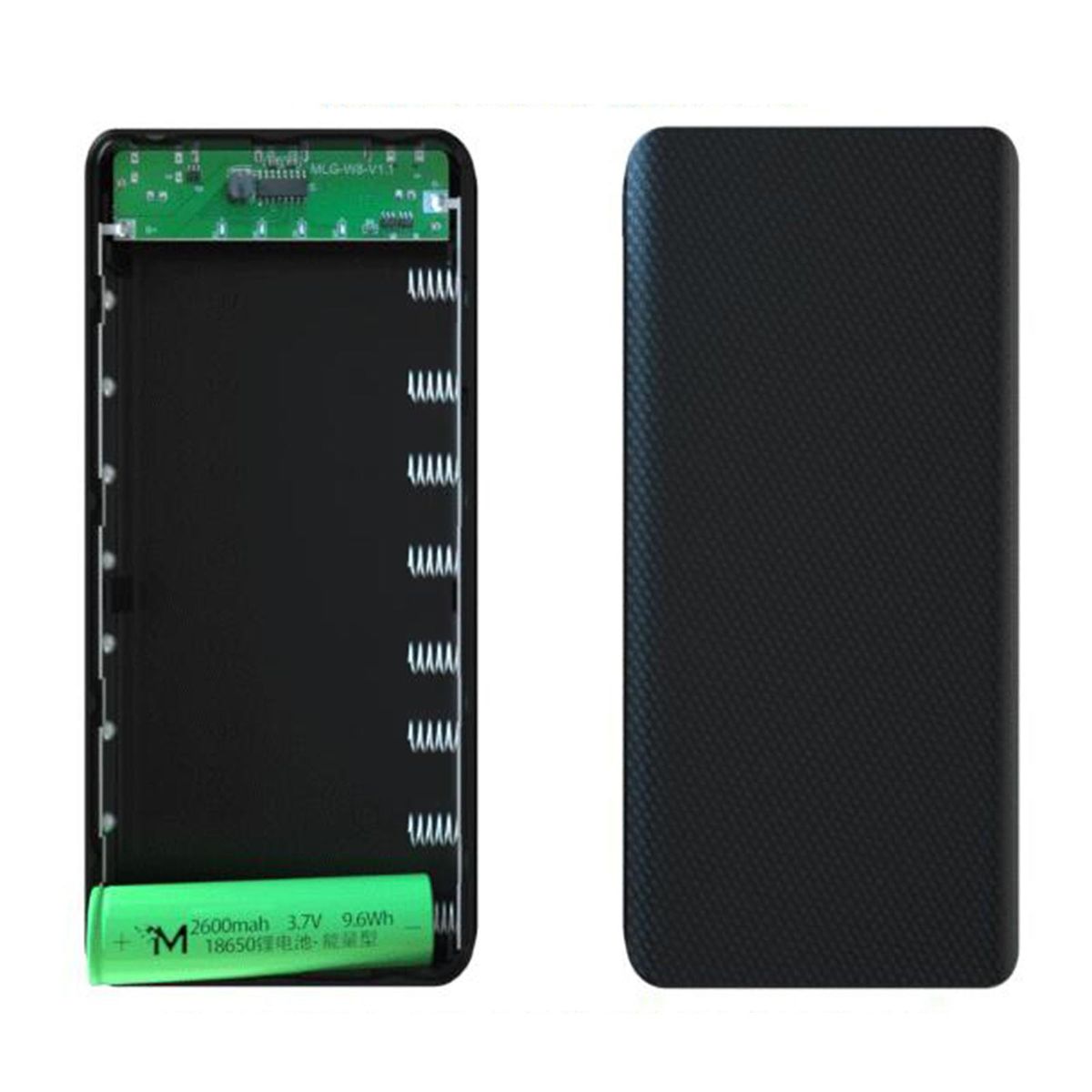 Mini 8 X 18650 DIY  Case Dual USB For All USB Blue 1A