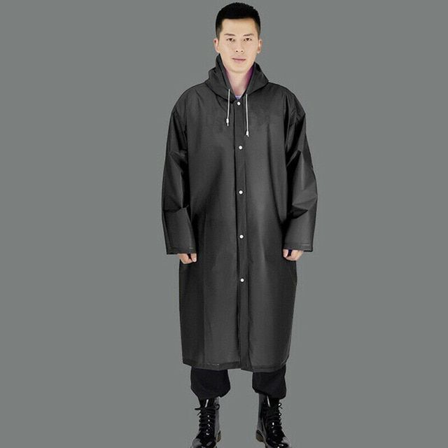 Waterproof Jacket EVA Button Hooded Raincoat