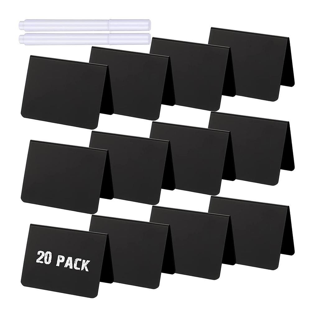 20 Pieces Mini Chalkboard Signs A-Shaped Chalkboard Tables