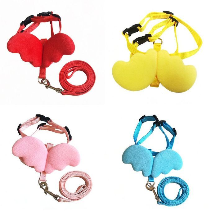 Cute Angel Wing Pet Dog Leashes Collars For Small Adjustable Harness Blue