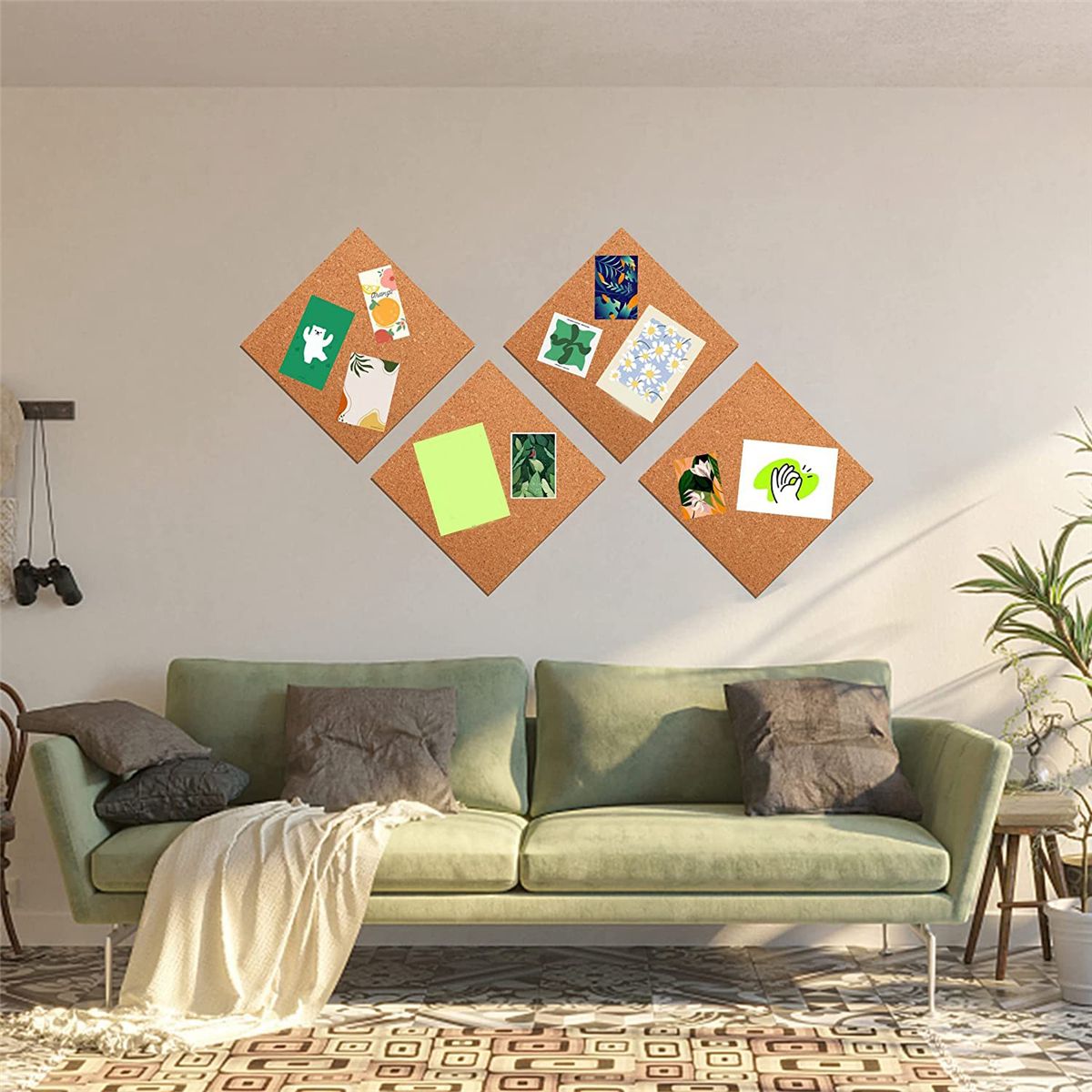 Adhesive Cork Board for Wall 12inX12in -1/4in Thick Square