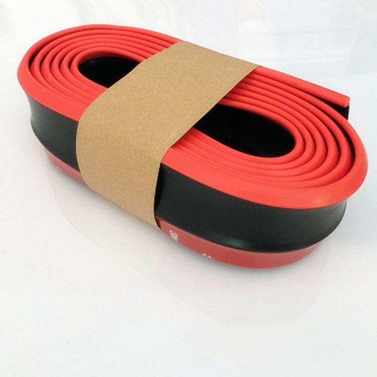 2.5m Car Bumper Lip Strip Protectors Splitter Spoiler-Red