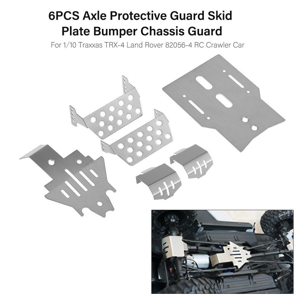 6PCS Axle Protective Guard Skid Plate Bumper Chassis Guard