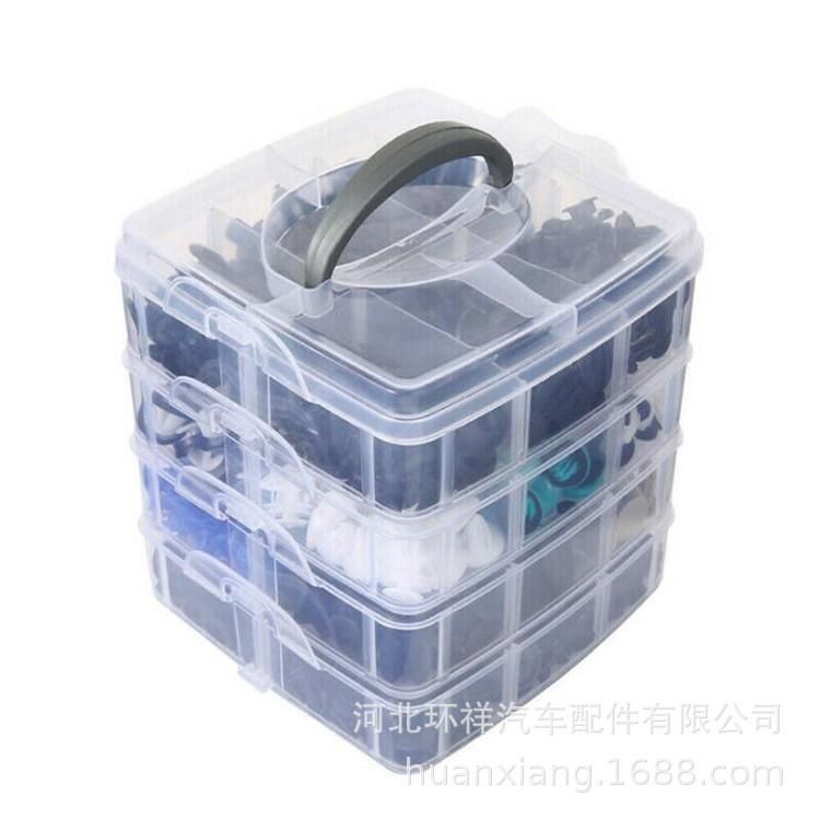 Four-layer 620PCS boxed car buckle 24 kinds of boxed buckle 4-layer box rivet buckle clip fasteners 4 layers 620pcs (carton) + 6 inch screwdriver / 925g