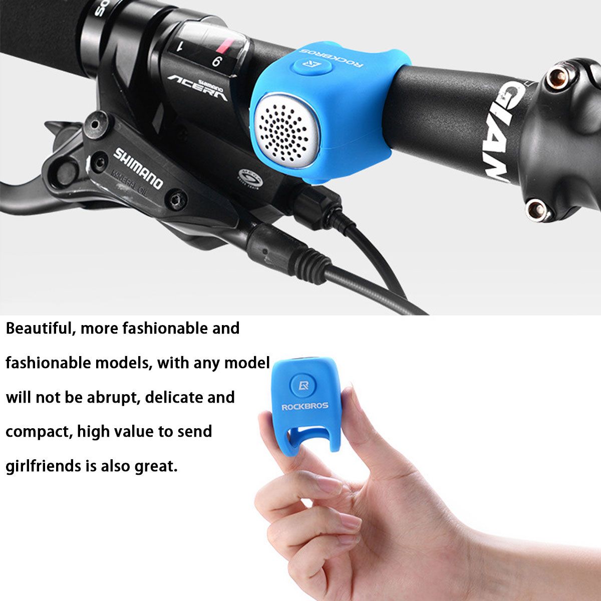 90dB Waterproof Bike Bell Electric Cycling Handlebar Horn Bicycle Safety Alarm Blue/Red/Green Blue