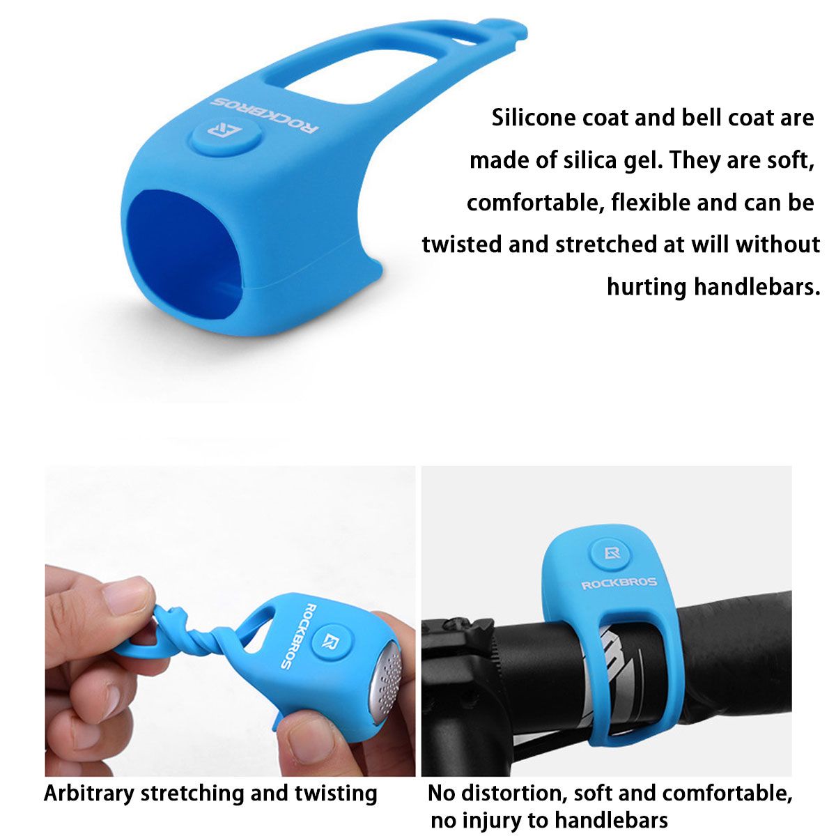 90dB Waterproof Bike Bell Electric Cycling Handlebar Horn Bicycle Safety Alarm Blue/Red/Green Blue
