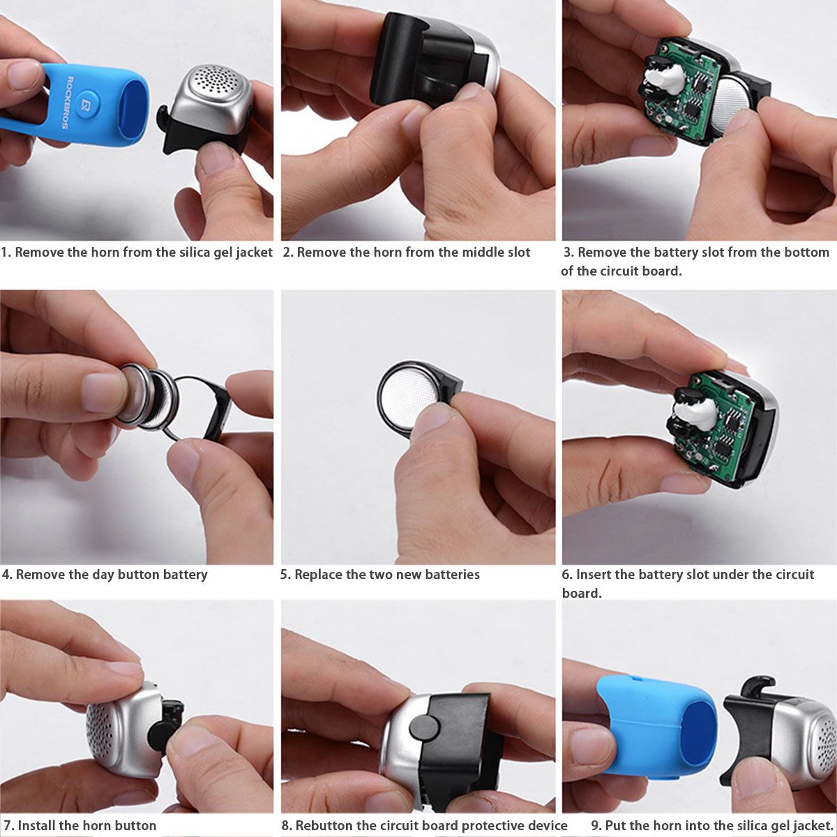 90dB Waterproof Bike Bell Electric Cycling Handlebar Horn Bicycle Safety Alarm Blue/Red/Green Blue