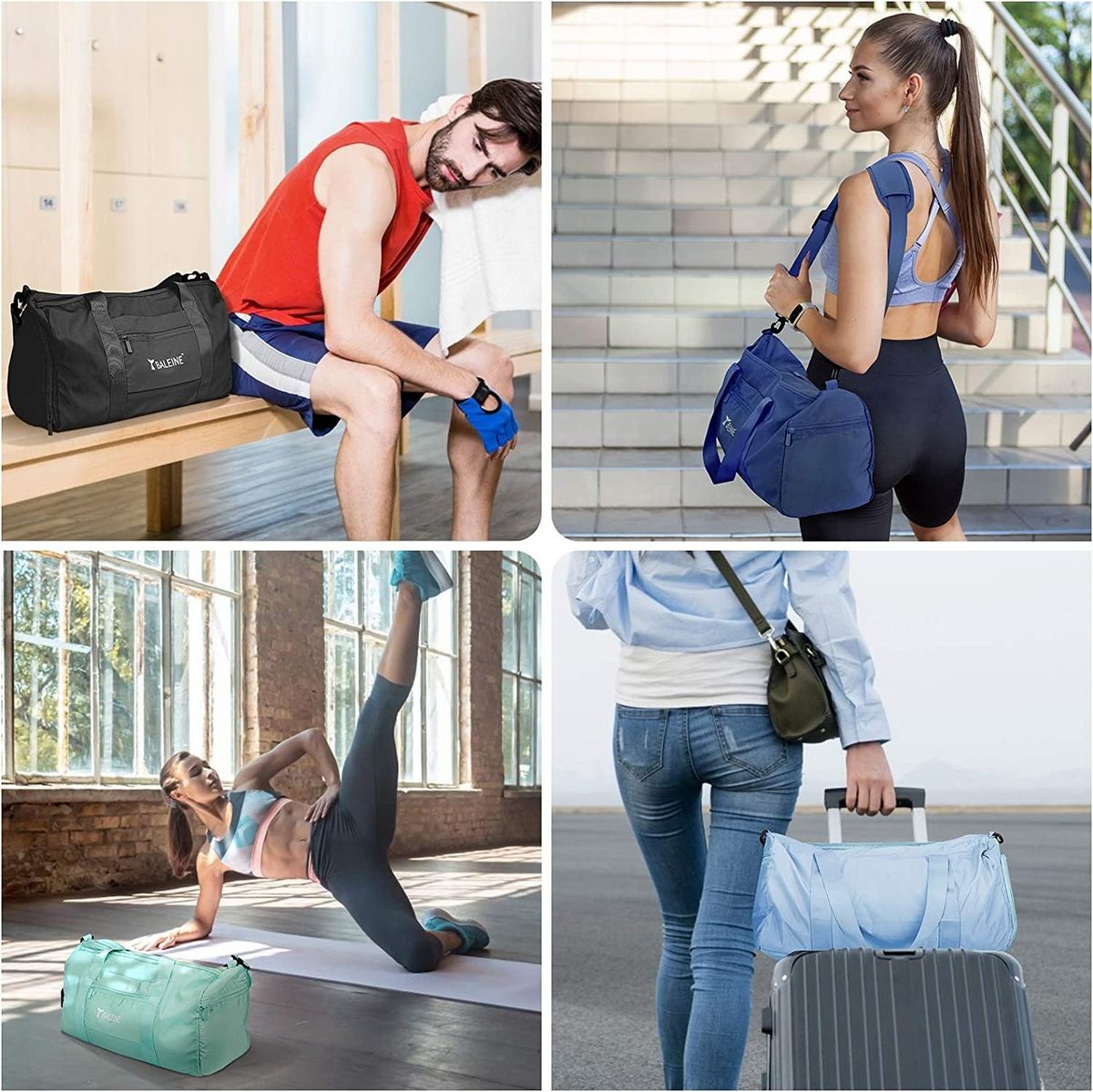 BALEINE Gym Bag For Women And Men, Small Duffel Sports, Gyms